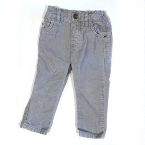 Carter's Boys Light Gray Corduroy Elastic Waist Pants - 12m